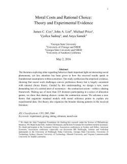 Moral Costs and Rational Choice: Theory and Experimental Evidence
