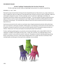 FOR IMMEDIATE RELEASE The Boss® LadyFinger