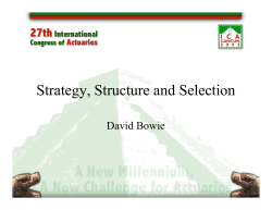Strategy, Structure and Selection