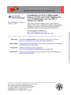 Activity via CXCR4 Loss of Inflammatory and Anti-HIV