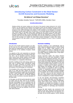 Introducing Carbon Constraint in the Steel Sector: ULCOS