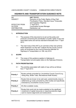 Path Prioritisation Policy, Standard Issue