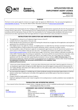 Application for an employment agent licence