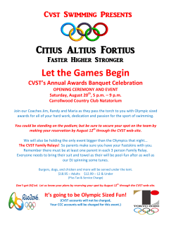 Let the Games Begin Citius Altius Fortius