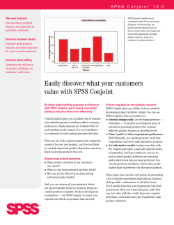 Easily discover what your customers value with SPSS Conjoint