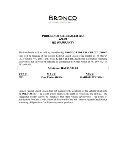 PUBLIC NOTICE–SEALED BID AS-IS NO WARRANTY Minimum Bid