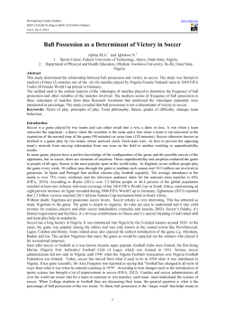 Ball Possession as a Determinant of Victory in Soccer
