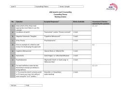 Sample Level 3 Certificate in Counselling Mark Scheme