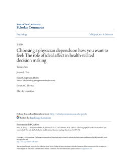 Choosing a physician depends on how you want to feel: The role of