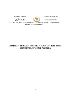 (CAP) on the Post-2015 Development Agenda