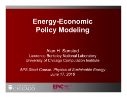 Energy-Economic Policy Modeling - Energy Policy Institute at Chicago