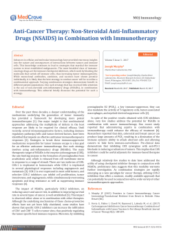 (NSAIDS) in Combination with Immunotherapy