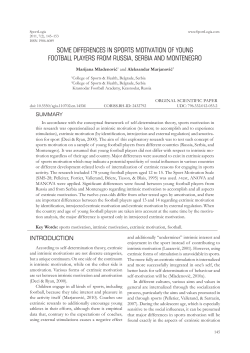 some differences in sports motivation of young football players from