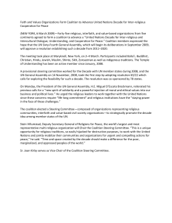 Faith and Values Organizations Form Coalition to Advance United