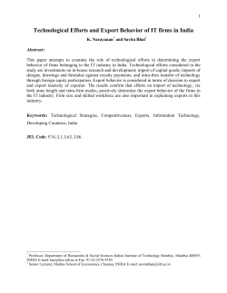 Technological Efforts and Export Behavior of IT firms in India