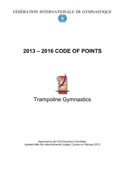 2013 &ndash; 2016 CODE OF POINTS Trampoline Gymnastics