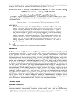 The Comparison of Solitary and Collaborative Modes of Game