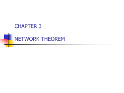 Chapter 3a : Network Theorem