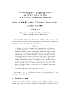 Note on the Expected Value of a Function of a Fuzzy