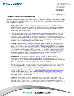 10 Health Benefits of Video Games