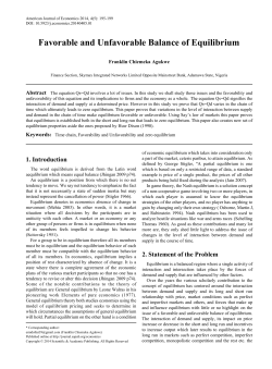 Favorable and Unfavorable Balance of Equilibrium