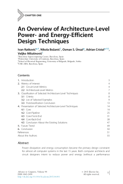An Overview of Architecture-Level Power- and Energy