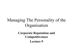 The Personality of the Organisation
