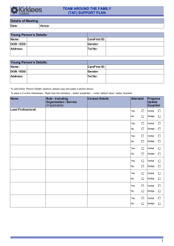 The TAF Support Plan - Kirklees Safeguarding Children Board