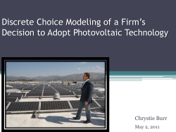 Discrete Choice Modeling of Firm*s Decision in PV