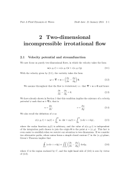 2 Two-dimensional incompressible irrotational flow
