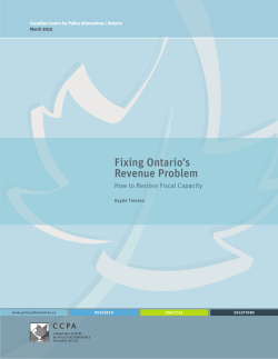 Fixing Ontario`s Revenue Problem