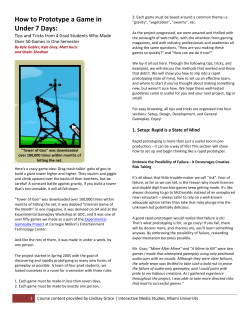 How to Prototype a Game in Under 7 Days