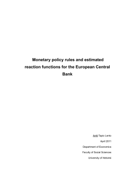Monetary policy rules and estimated reaction functions for