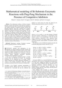 Mathematical modeling of Bi-Substrate Enzymatic Reactions with