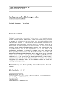 Scoring rules and social choice properties