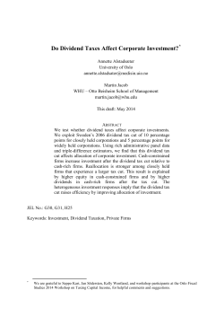 Do Dividend Taxes Affect Corporate Investment?