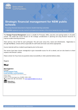 Strategic financial management for NSW public schools