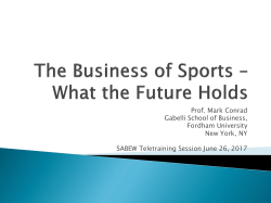 Hot Topics in Sports Law * What to Expect in 2017