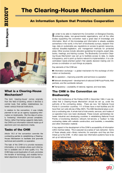The Clearing-House Mechanism - conservation