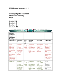 TCSD Lakota Language Thirteenth Teaching