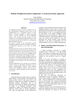 Holonic Peripheral System Components: A General