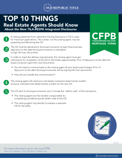 CFPB Top 10 things Real Estate Agents should know