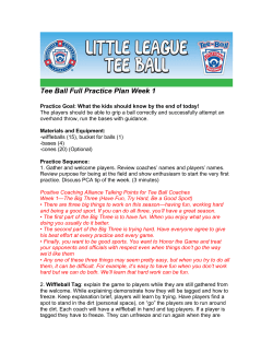 Tee Ball Full Practice Plan Week 1