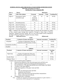 M.P.ED. PART-II(TWO YEAR COURSE) (SEMESTER SYSTEM)