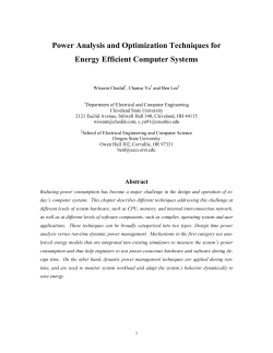 Power Analysis and Optimization Techniques for Energy Efficient