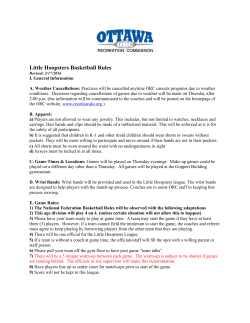 Little Hoopsters Basketball Rules