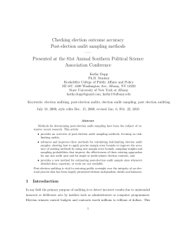 Checking election outcome accuracy Post