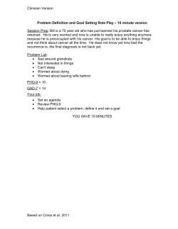 Clinician Version Problem Definition and Goal Setting Role Play