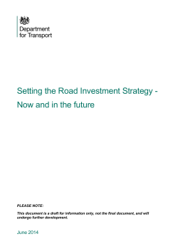 Setting the Road Investment Strategy