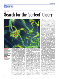 Search for the `perfect` theory